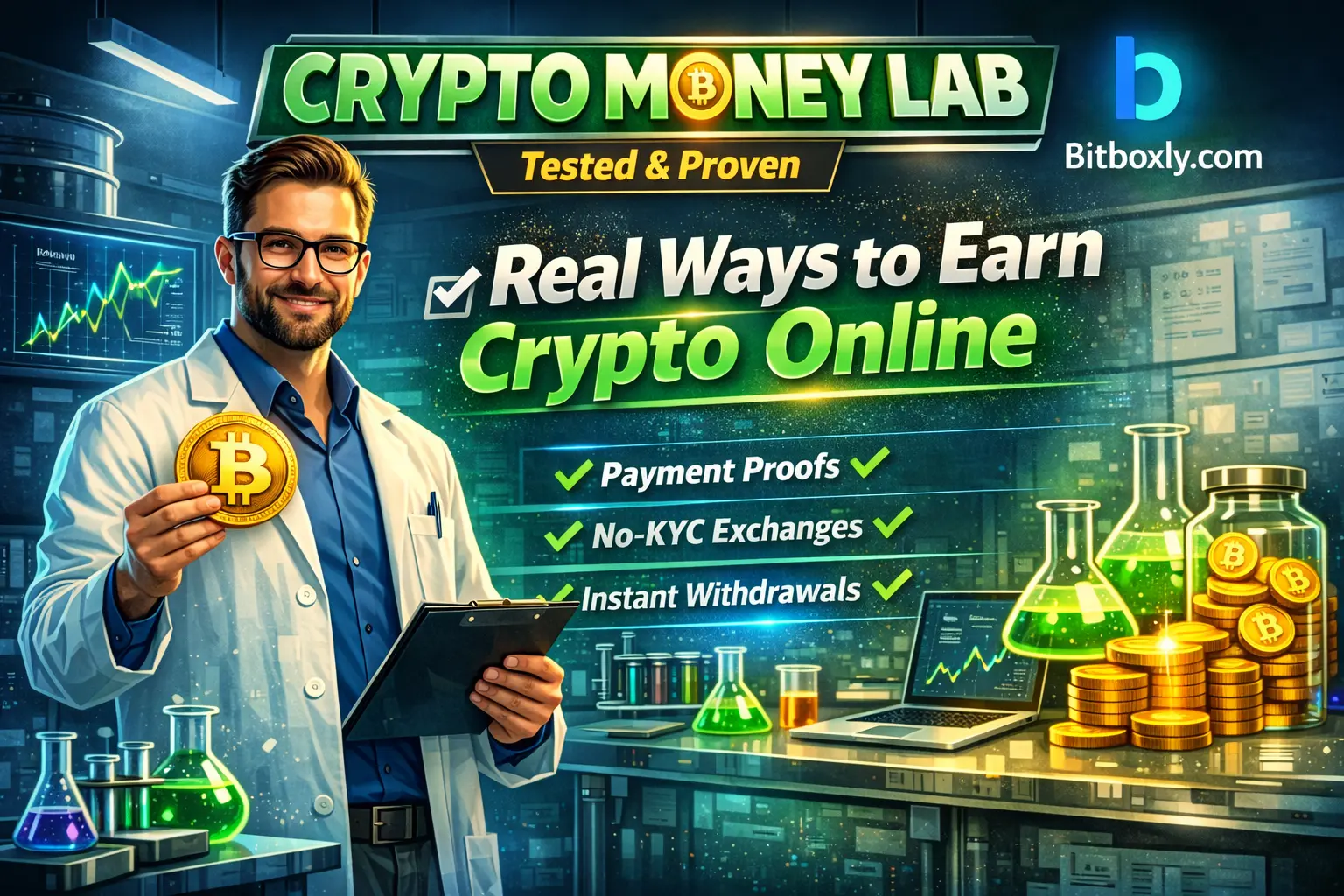 Crypto Money Lab showing tested and proven ways to earn crypto online with real payment proofs and instant withdrawals